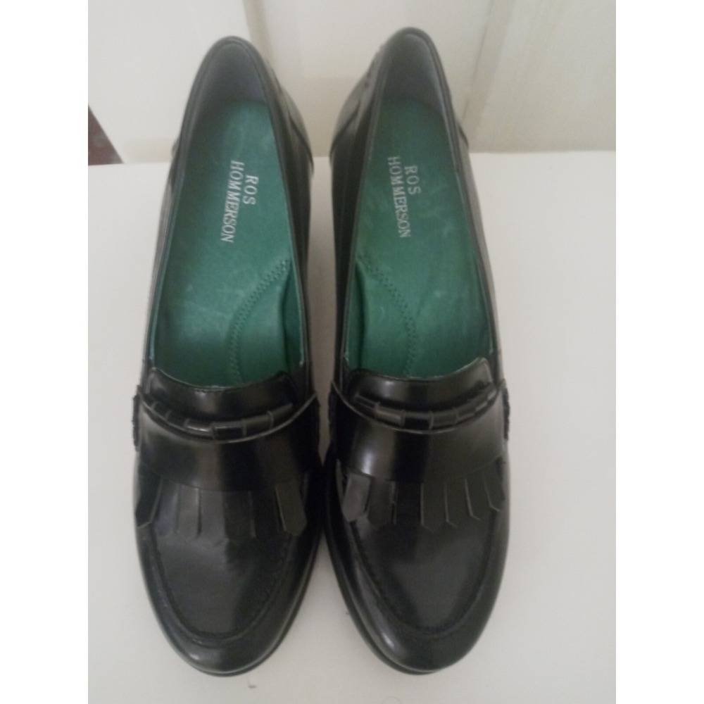 Ros Hommerson Womans Amy mid Loafers Shoes 6N Black Green Sole